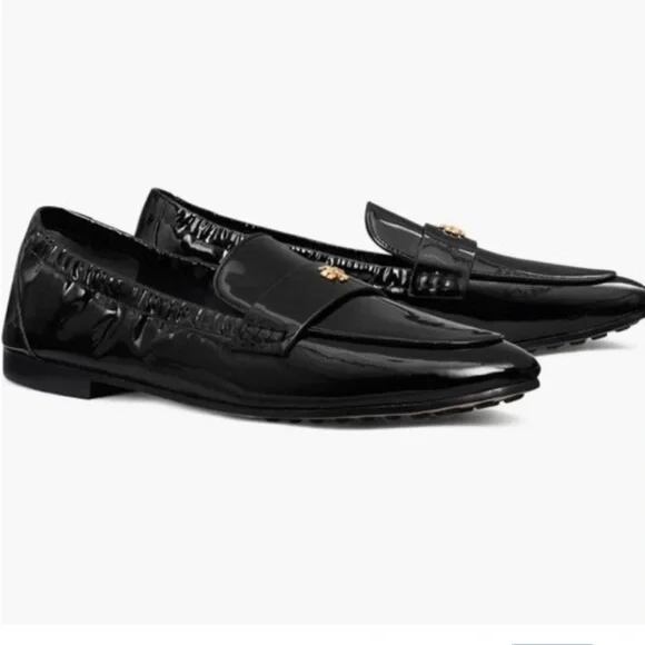TORY BURCH Patent LeatherBallet Loafers Perfect Black size 8.5 NEW
